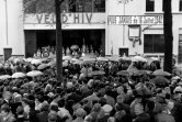 Commémoration du 15e anniversaire de la rafle du Vélodrôme d'Hiver (Vel d'Hiv), le 16 juillet 1957 à Paris