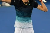 Alexander Zverev célèbre sa victoire sur Jérémy Chardy au 2e tour de l'Open d'Australie, à Melbourne, le 17 janvier 2019