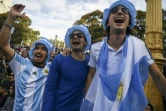 Les supporteurs argentins enthousiastes à Buenos Aires lors de la qualification de leur équipe en 8e de finale du Mondial le 26 juin 2018