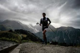 Kilian Jornet lors de l'Ultra Trail du Mont-Blanc  (UTMB) le 31 août 2018 à Saint Gervais Les Bains.