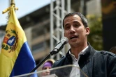 Juan Guaido prononce un discours sur une place de Caracas, le 8 mars 2019