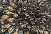 Photo aérienne d'un quartier résidentiel à Hong Kong, le 28 décembre 2018