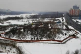 Photo aérienne le 1er mars 2024 du cimetière de Borisovo près de Moscou où doit être enterré Alexei Navalny