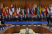 Les ministres des Affaires étrangères et hauts responsables des pays membres de la coalition internationale antijihadiste réunis à Washington le 14 novembre 2019
