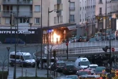 Image tirée d'une vidéo de l'AFPTV montrant l'assaut des forces spéciales de police contre le supermarché Hyper Cacher, le 9 janvier 2015 Portes de Vincennes, près de Paris