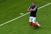 Le Français Kylian Mbappé buteur lors de la qualification en quarts de finale du Mondial le 30 juin 2018