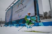 Un athlète lors d'une séance d'entraînement en vue des épreuves de biathlon et de ski nordique aux Jeux Paralympiques, le 9 mars à Pyeongchang
