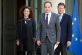Chantal Jouanno, Jean-Christophe Lagarde et Arnaud Richard le 25 juin 2016 sur le perron de l'Elysée à Paris
