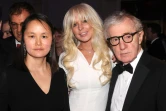 Soon-Yi Previn, Lindsay Lohan, et Woody Allen lors d'une cérémonie à New York, le 7 février 2012
