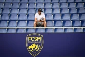 Un supporter du FC Sochaux lors de l'entraînement du club mercredi au Stade Bonal