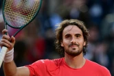 Le Grec Stefanos Tsitsipas après sa victoire face à l'Australien Alex De Minaur en 8e de finale du Masters 1000 de Rome le 14 mai 2024