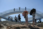 Des touristes sur l'île de Pingtan, proche de Taïwan, le 5 août 2022
