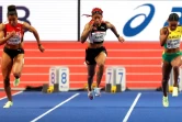 La Suissesse Mujinga Kambundji, la Trinidadienne Michelle-Lee Ahye et la Jamaïcaine Briana Williamsen finale du 60m à Belgrade, le 18 mars 2022 