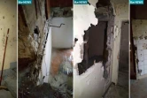 Montage réalisé à partir de captures d'écran d'images d'ITV News montrant l'intérieur de l'immeuble de Saint-Denis le 18 novembre 2015 après l'assaut du Raid