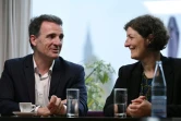 Les écologistes Jeanne Barseghian, candidate à Strasbourg, et Eric Piolle, candidat à sa réélection à Grenoble, lors d'une conférence de presse à Strasbourg le 17 juin 2020