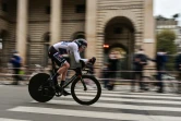 Tao Geoghegan Hart lors de la dernière étape du Tour d'Italie, le 25 octobre 2020 à Milan
