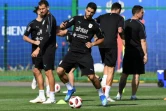 Séance d'entraînement des Uruguayens à Nijni Novgorod, le 5 juillet 2018 à la veille d'affronter la France