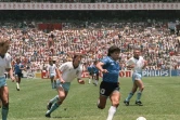 Diego Maradona auteur d'un but d'anthologie contre l'Angleterre en quart de finale du Mondial, le 22 juin 1986 à Mexico  