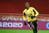 L'attaquant nigérian de Lille Victor Osimhen après un but marqué contre Monaco en Ligue 1 au stade Louis II le 21 décembre 2019.