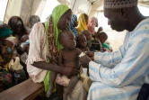 Dans un centre médical de l'Unicef, on prend les mesures des enfants du camp de déplacés de Dikwa, dans le nord-est du Nigeria, pour évaluer la malnutrition, le 14 février 2017