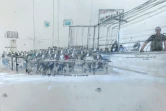 Croquis d'audience réalisé le 2 septembre 2024 du procès de Dominique P, jugé à Avignon, accusé d'avoir drogué sa femme et recruté des hommes pour la violer