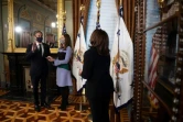 Antony Blinken prête serment comme secrétaire d'Etat devant la vice-présidente américaine Kamala Harris le 27 janvier 2021