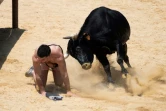 Lâcher de taureaux à Denia, près d'Alicante en Espagne, le 14 juillet 2022