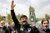 Slogans contre les Etats-Unis, le Royaume-Uni, Israël et la Suède lors d'une manifestation à Téhéran en Iran