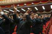 Les délégués du congrès du Parti des travailleurs applaudissent Kim Jong-Un à Pyongyang, le 9 mai 2016