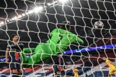 Le gardien costaricien du Paris-SG, Keylor Navas, à l'oeuvre lors du 8e de finale retour de la Ligue des champions contre Barcelone, au Parc des Princes, le 10 mars 2021