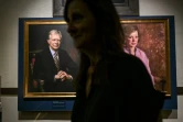 Des portraits de Jimmy Carter et de l'ancienne Première dame Rosalynn Carter, le 1er octobre à Plains (Géorgie) lors d'un concert organisé pour le centenaire de l'ancien président américain 