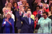 Le roi Charles III et la reine consort Camilla assistent au concert célébrant leur couronnement, le 7 mai 2023 au château de Windsor, à Londres