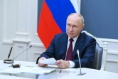 Le président russe Vladimir Poutine participe depuis le Kremlin à un sommet virtuel de l'Organisation de Shanghai (OSC), à Moscou le 4 juillet 2023
