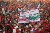 Des soutiens de Ferdinand Marcos Junior, fils et homonyme de l'ex-dictateur philippin Ferdinand Marcos, rassemblés lors d'un meeting à Paranaque, dans la banlieue de Manille, le 7 mai 2022
