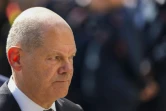 Le chancelier allemand Olaf Scholz à une cérémonie de dépôt de gerbes pour les victimes d'une attaque meurtrière au couteau à Solingen, dans l'ouest de l'Allemagne, le 1er septembre 2024