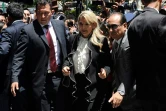 L'ex-présidente bolivienne par intérim Jeanine Anez arrive au palais présidentiel Quemado à La Paz, le 21 novembre 2019
