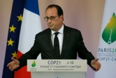 François Hollande lors d'une conférence de presse sur la COP21 le 20 novembre 2015 à Paris