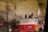 Image extraite d'une vidéo prise avec un portable et publiée le 3 janvier 2021 montrant les secours sur les lieux de la fusillade évacuant une des victimes, dans le quartier des Aubiers à Bordeaux