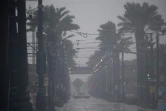 Une voiture sur la route pendant l'ouragan Ida à La Nouvelle Orléans, en Louisiane, le 29 août 2021