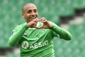 L'attaquant tunisien de Saint-Etienne, Wahbi Kahzri, auteur d'un triplé pour les Verts, victorieux 4-1 face à Bordeaux, lors de leur match de L1, le 11 avril 2021 au stade Geoffroy-Guichard