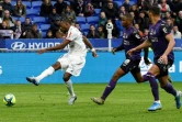 La nouvelle recrue lyonnaise Karl Toko Ekambi marque son premier but avec Lyon contre Toulouse au Parc OL, le 26 janvier 2020 