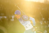 Le Français Quentin Fillon Maillet pendant le sprint de biathlon des Jeux olympiques de Pékin, le 12 février 2022