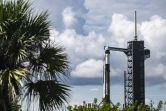 Une fusée Falcon 9 de SpaceX avec la capsule Crew Dragon Resilience pour la mission Polaris Down, au Centre spatial Kennedy, le 26 août 2024 en Floride 