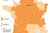 Les départements en vigilance canicule