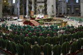 Vue générale de la messe de clôture du synode sur la famille le 25 octobre 2015 à la basilique Saint Pierre au Vatican