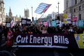 Des manifestants défilent contre la flambée du coût de la vie, le 12 février 2022 à Londres