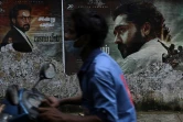 L'affiche du film tamoul "Jai Bhim" dans une rue de Chennai, le 17 novembre 2021 en Inde