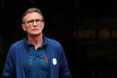 L'entraîneur du XV de France, Guy Novès lors de l'entraînement des Bleus au stade Aviva à Dublin vendredi, avant le match Irlande-France.