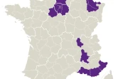 Carte localisant les 20 départements français placés sous surveillance renforcée par le gouvernement le 25 février