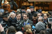 Le ministre de l'Intérieur Christophe Castaner lors de la réouverture du marché de Noël après l'attentat, à Strasbourg, le 14 décembre 2018